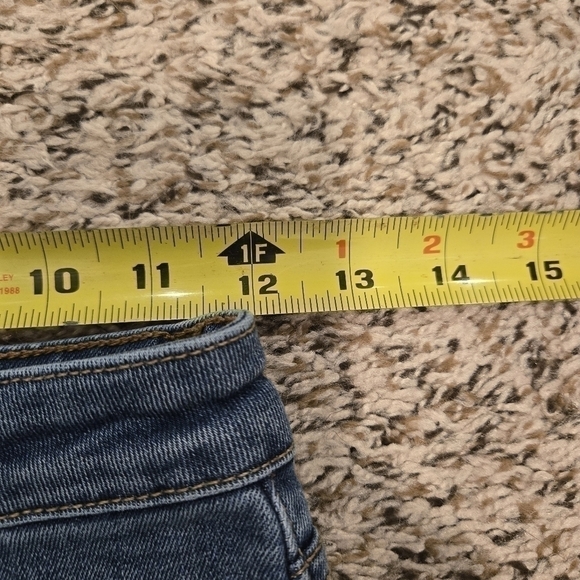 Just Black Denim Flex Waist Mid Rise Jeans with Fringe Ankles Hems Size 24 - Picture 13 of 15